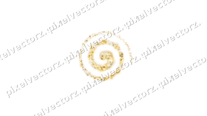 Nahtlose Glitzerspirale aus Punkten auf transparentem Grund