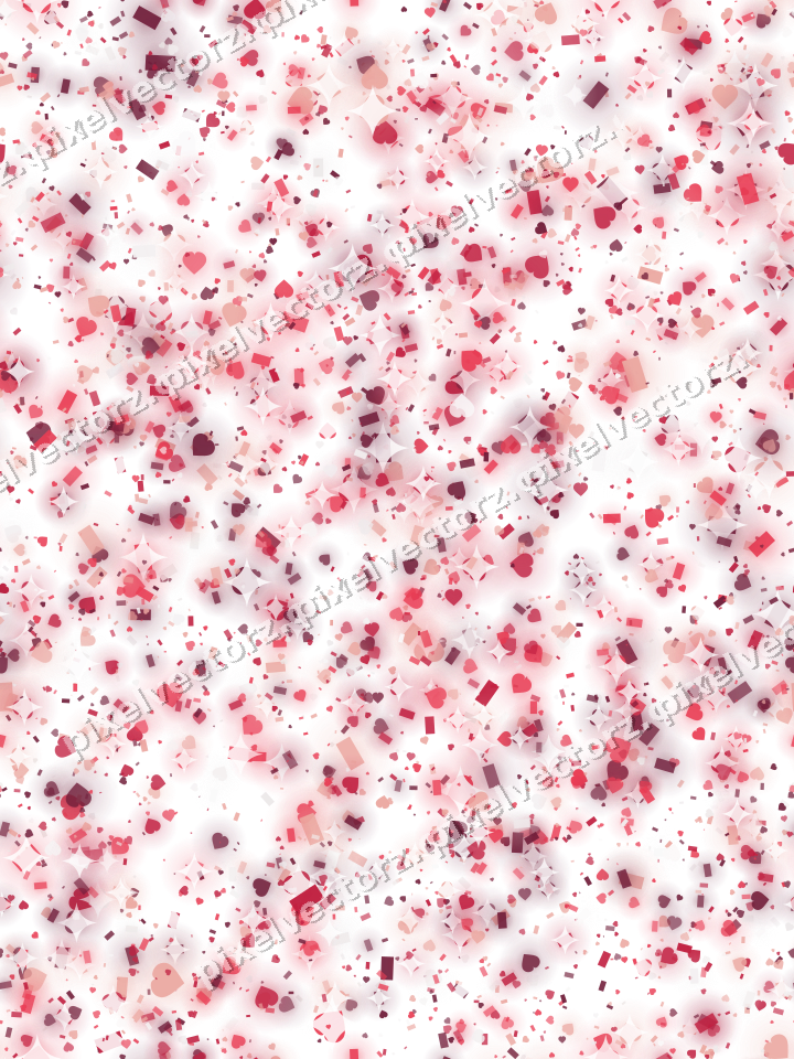 Nahtlose Glitzerstreuung in Rosa und Rot auf transparentem Grund
