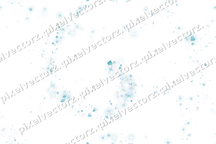 Nahtlose Glitzerspirale aus Sternen und Herzen auf transparentem Grund
