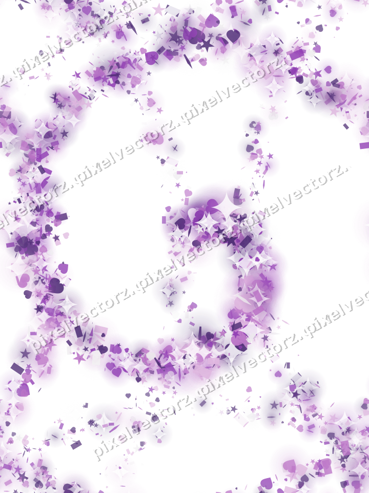 Nahtlose Glitzerspirale aus Sternen und Herzen auf transparentem Grund