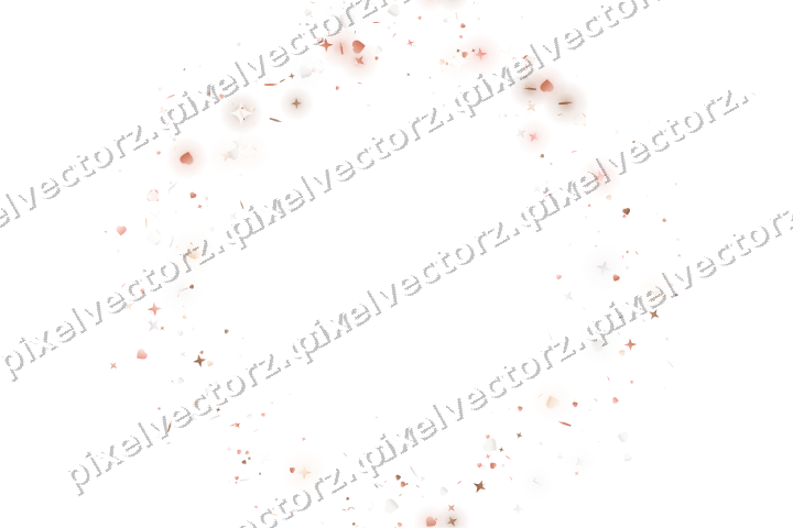 Nahtloser Glitzerkranz aus Sternen und Herzen auf transparentem Grund
