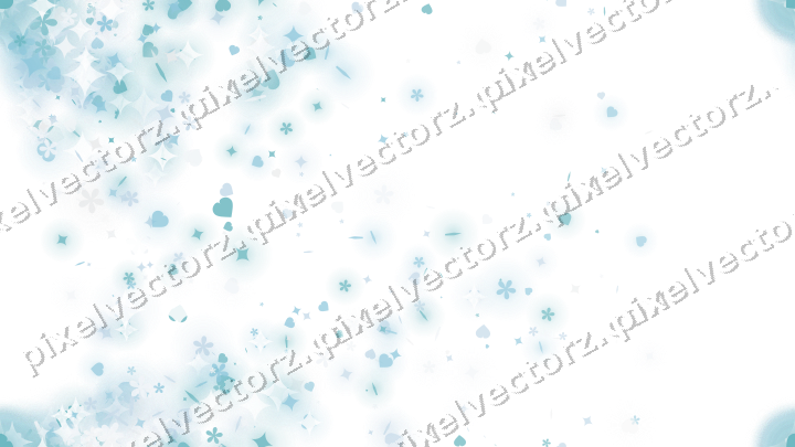 Nahtloser Glitzerfächer aus Funken und Herzen auf transparentem Grund