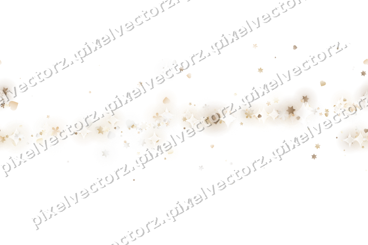 Nahtloses Glitzerband aus Sternen und Herzen auf transparentem Grund