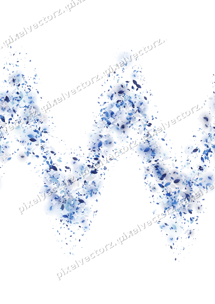 Nahtlose Glitzerwelle aus Tropfen in Blau auf transparentem Grund
