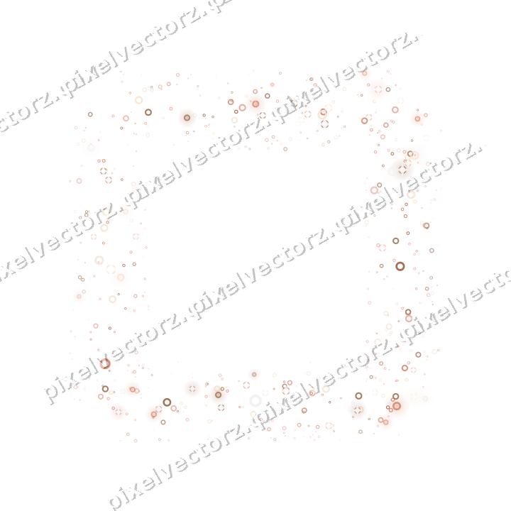 Nahtloser Glitzerrahmen aus Ringen in Orange auf transparentem Grund