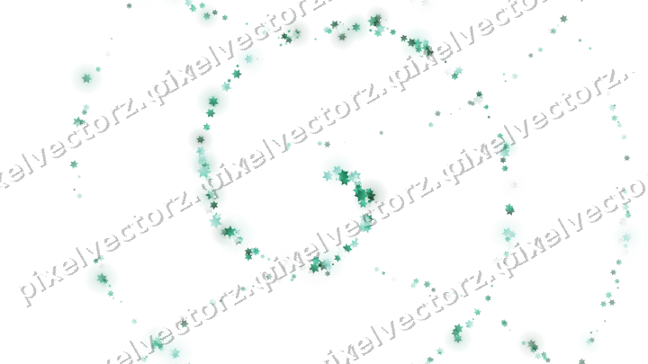 Nahtlose Glitzerspirale aus Sternen auf transparentem Grund