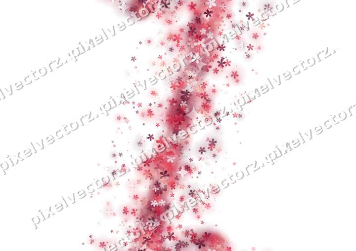 Nahtloses Glitzerband aus Blüten in Rosa auf transparentem Grund