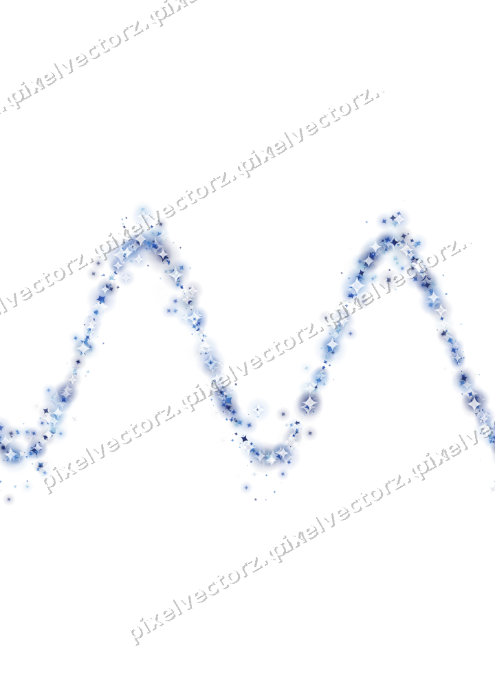 Nahtlose Glitzerwelle aus Funken in Blau auf transparentem Grund