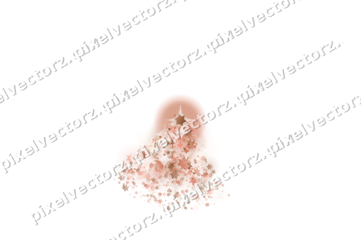 Nahtloser Glitzerfächer aus Sternen in Orange auf transparentem Grund