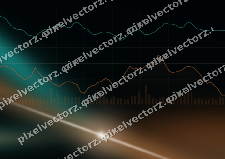 Leuchtender Neon Diagramm Hintergrund in Orange und Petrol