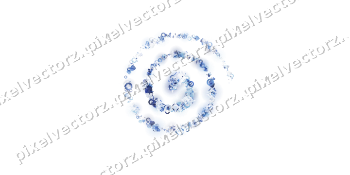 Nahtlose Glitzerspirale in Blau und Türkis auf transparentem Grund
