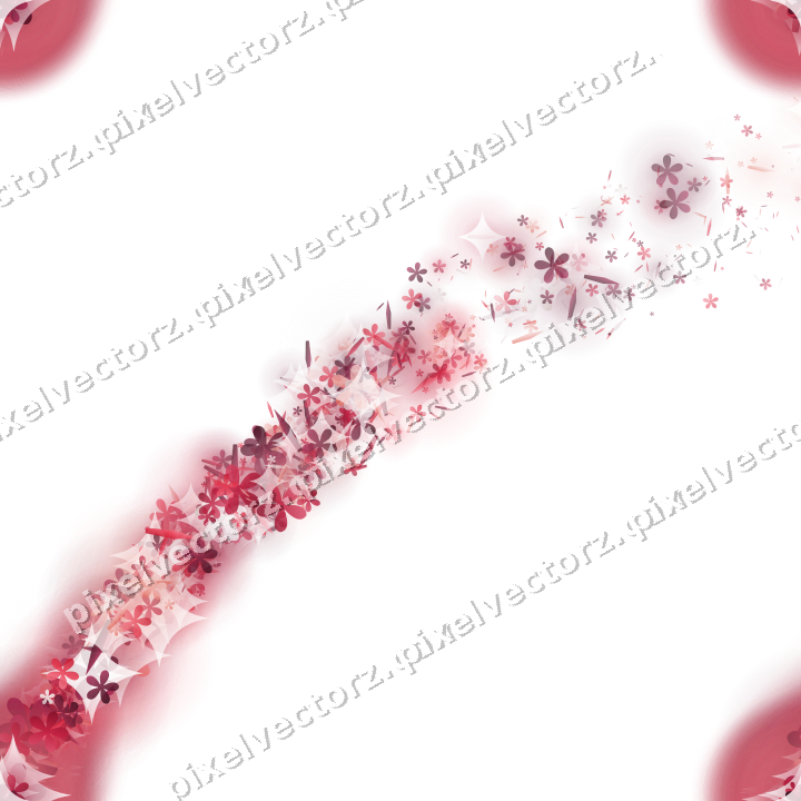 Nahtloser Sternenschweif in Rosa und Rot auf transparentem Grund