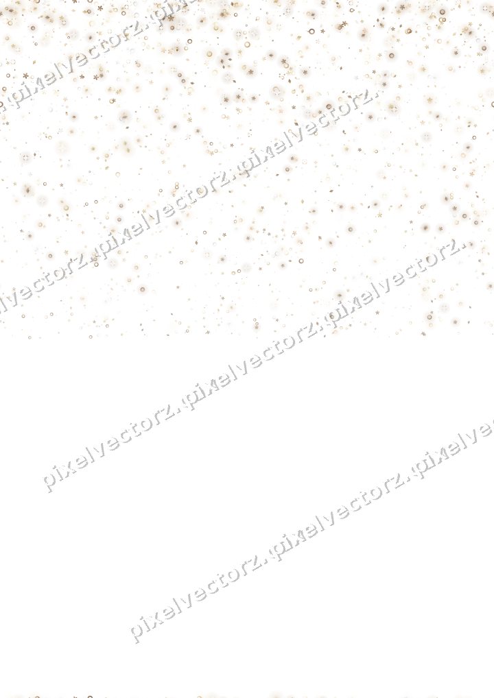 Nahtloser Glitzerregen aus Blüten und Ringen auf transparentem Grund