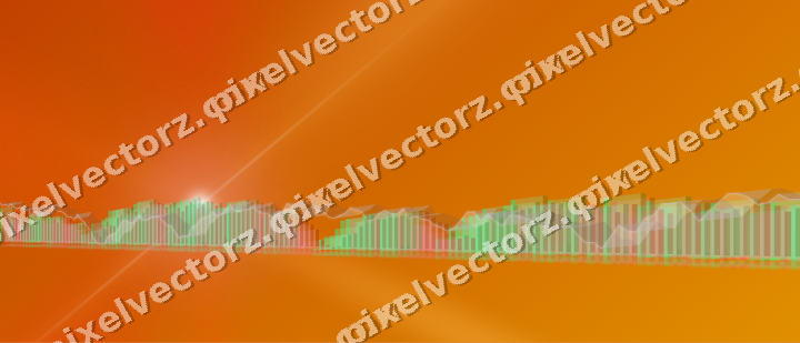 Leuchtender Neon Diagramm Hintergrund in Rot und Orange