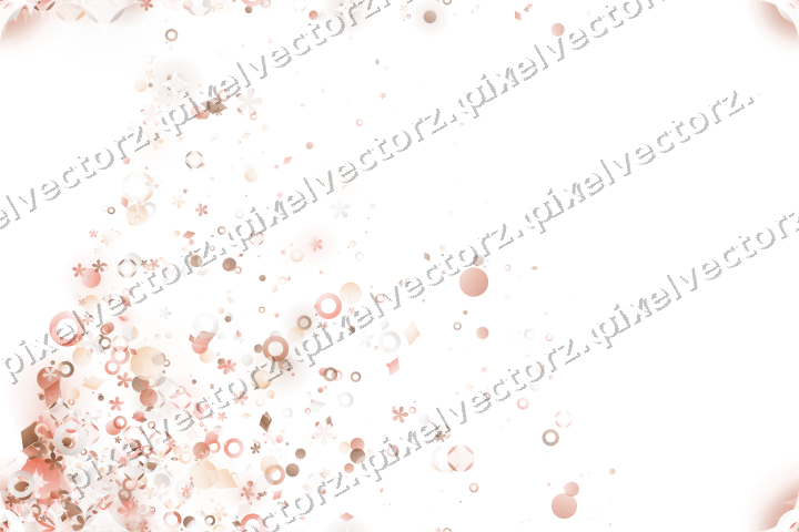 Nahtloser Glitzerfächer aus Blüten und Punkten auf transparentem Grund