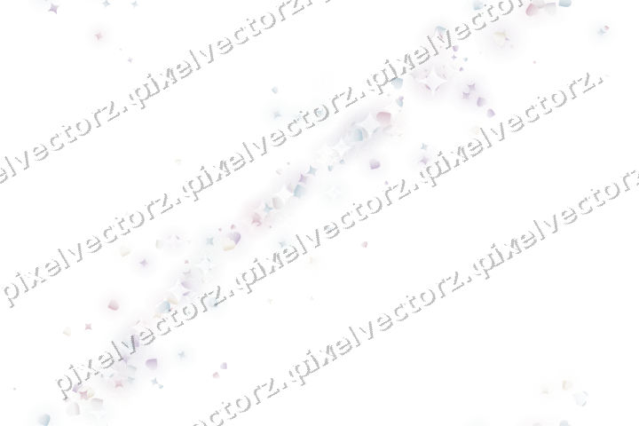 Nahtloser Glitzerbogen aus Funken und Herzen auf transparentem Grund