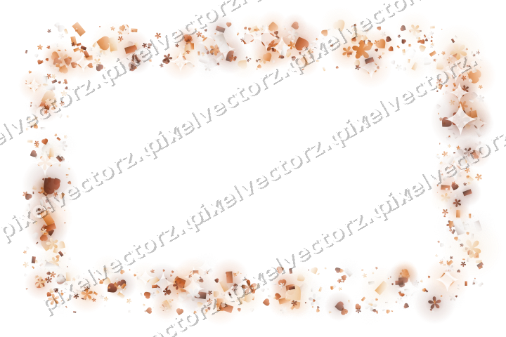 Nahtloser Glitzerrahmen aus Herzen und Blüten auf transparentem Grund