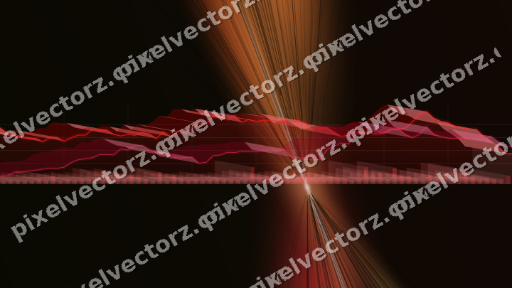Leuchtender Neon Diagramm Hintergrund in Rot und Orange