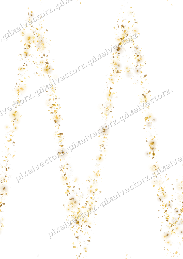 Nahtlose Glitzerwelle aus Tropfen und Konfetti auf transparentem Grund