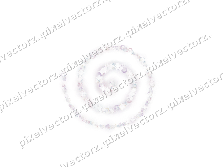 Nahtlose Glitzerspirale aus Herzen und Blüten auf transparentem Grund