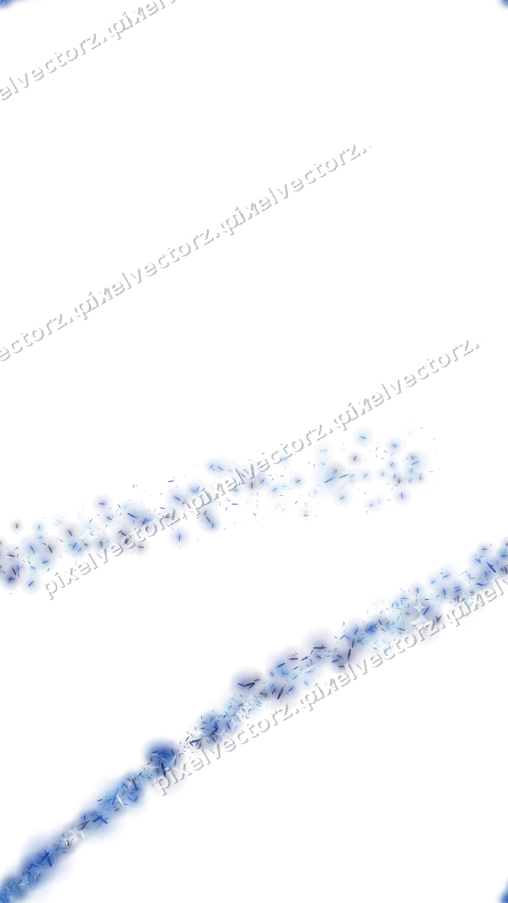 Nahtloser Sternenschweif aus Splittern in Blau auf transparentem Grund