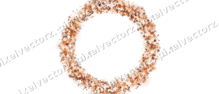 Nahtloser Glitzerkranz aus Sternen und Blüten auf transparentem Grund
