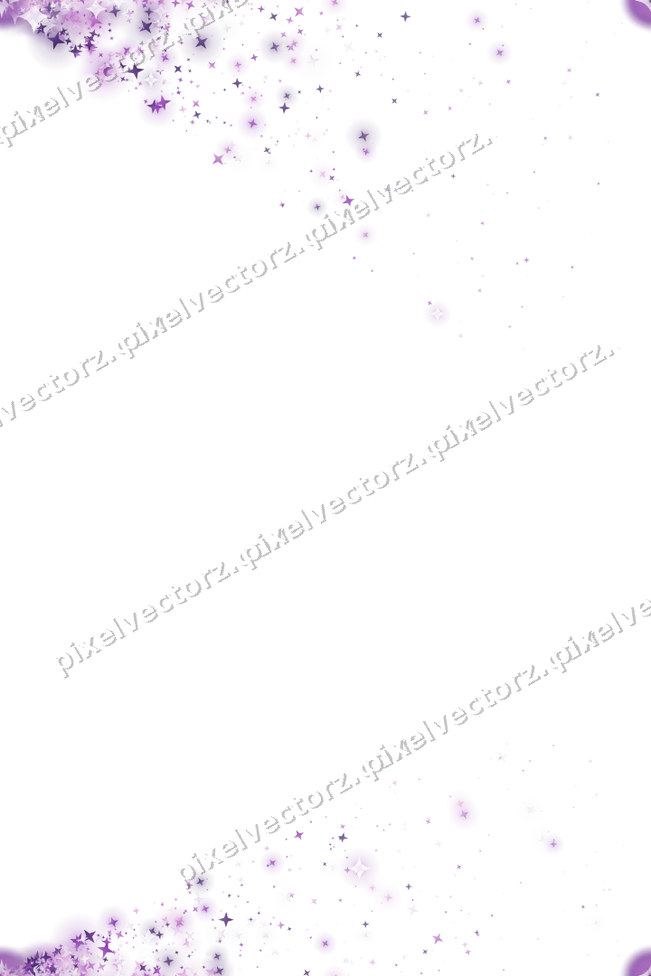 Nahtloser Glitzerfächer aus Sternen in Violett auf transparentem Grund