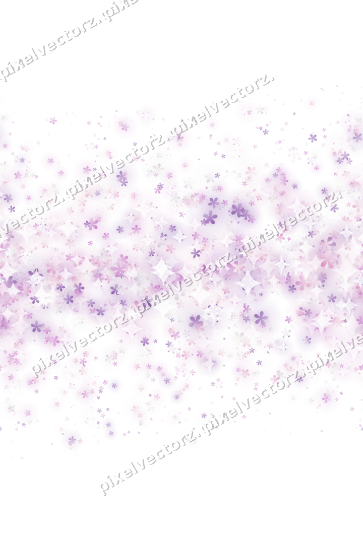 Nahtloses Glitzerband aus Blüten in Magenta auf transparentem Grund
