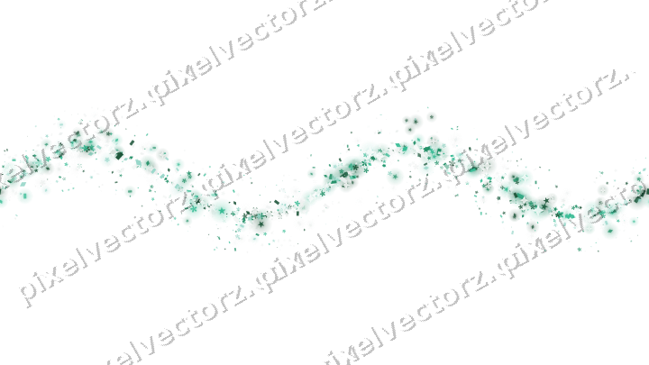 Nahtlose Glitzerwelle aus Sternen und Blüten auf transparentem Grund