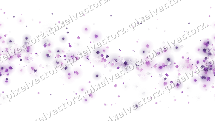Nahtloses Glitzerband aus Sternen in Violett auf transparentem Grund