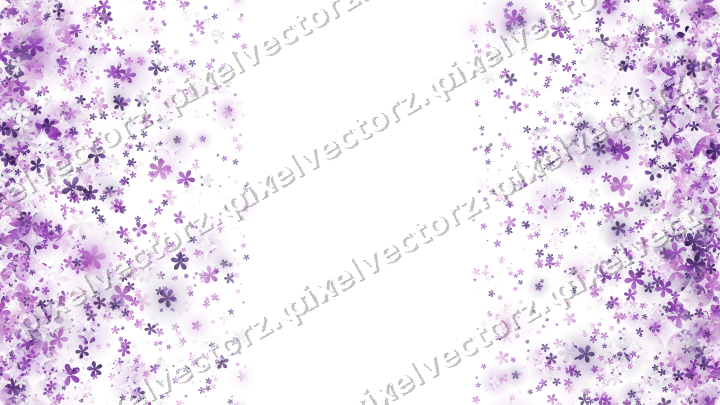 Nahtloser Randglitzer aus Blüten in Violett auf transparentem Grund