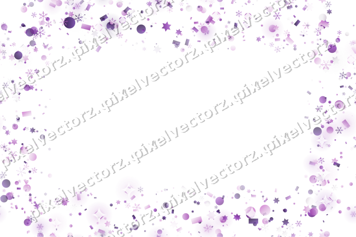 Nahtloser Glitzerrahmen in Violett auf transparentem Grund