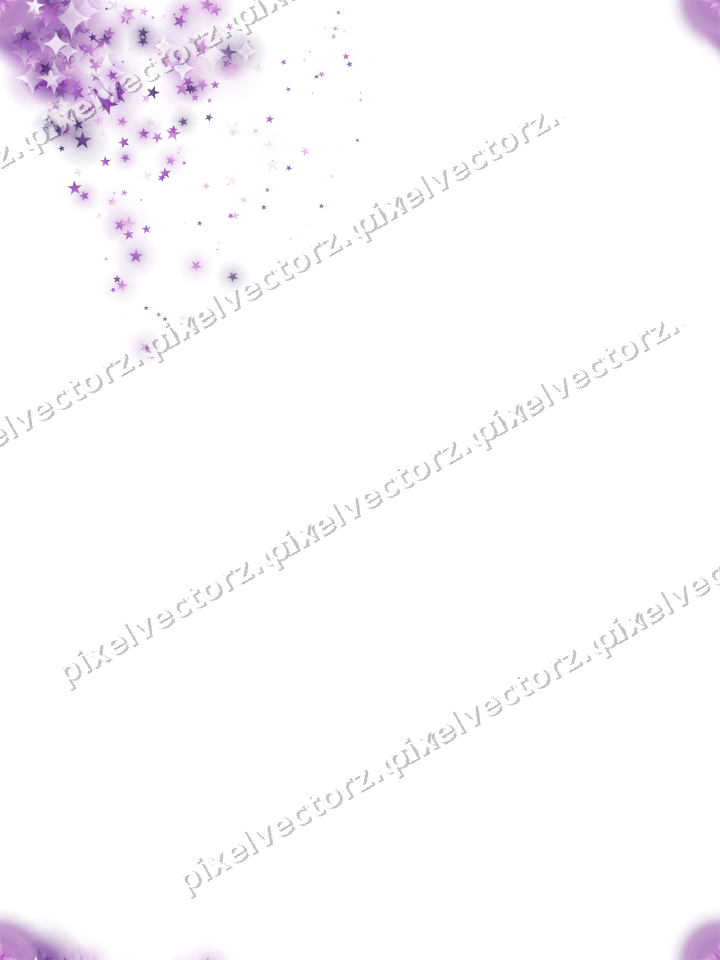 Nahtloser Glitzerfächer aus Sternen in Violett auf transparentem Grund