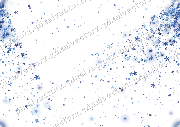Nahtloser Glitzerfächer aus Funken und Blüten auf transparentem Grund
