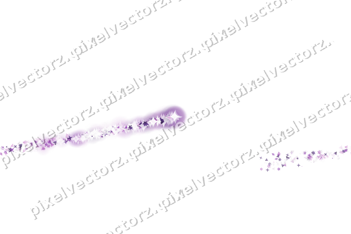 Nahtloser Sternenschweif in Violett auf transparentem Grund