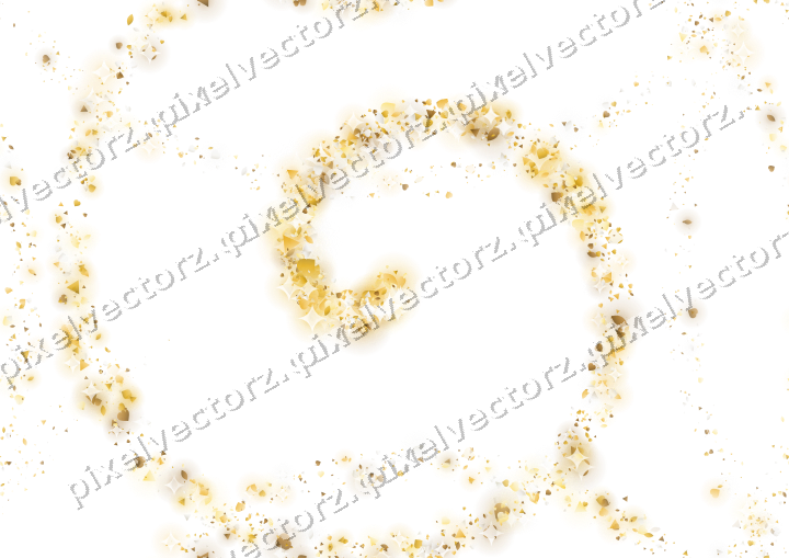 Nahtlose Glitzerspirale aus Herzen und Tropfen auf transparentem Grund