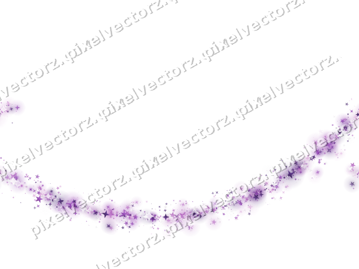 Nahtloser Glitzerbogen aus Sternen in Violett auf transparentem Grund