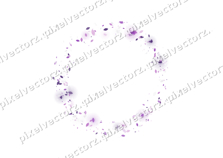 Nahtloser Glitzerkranz aus Tropfen in Violett auf transparentem Grund