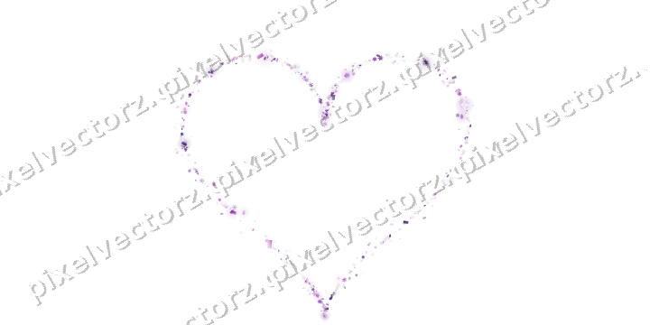 Nahtloses Glitzerherz in Violett auf transparentem Grund