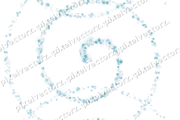 Nahtlose Glitzerspirale aus Punkten in Türkis auf transparentem Grund