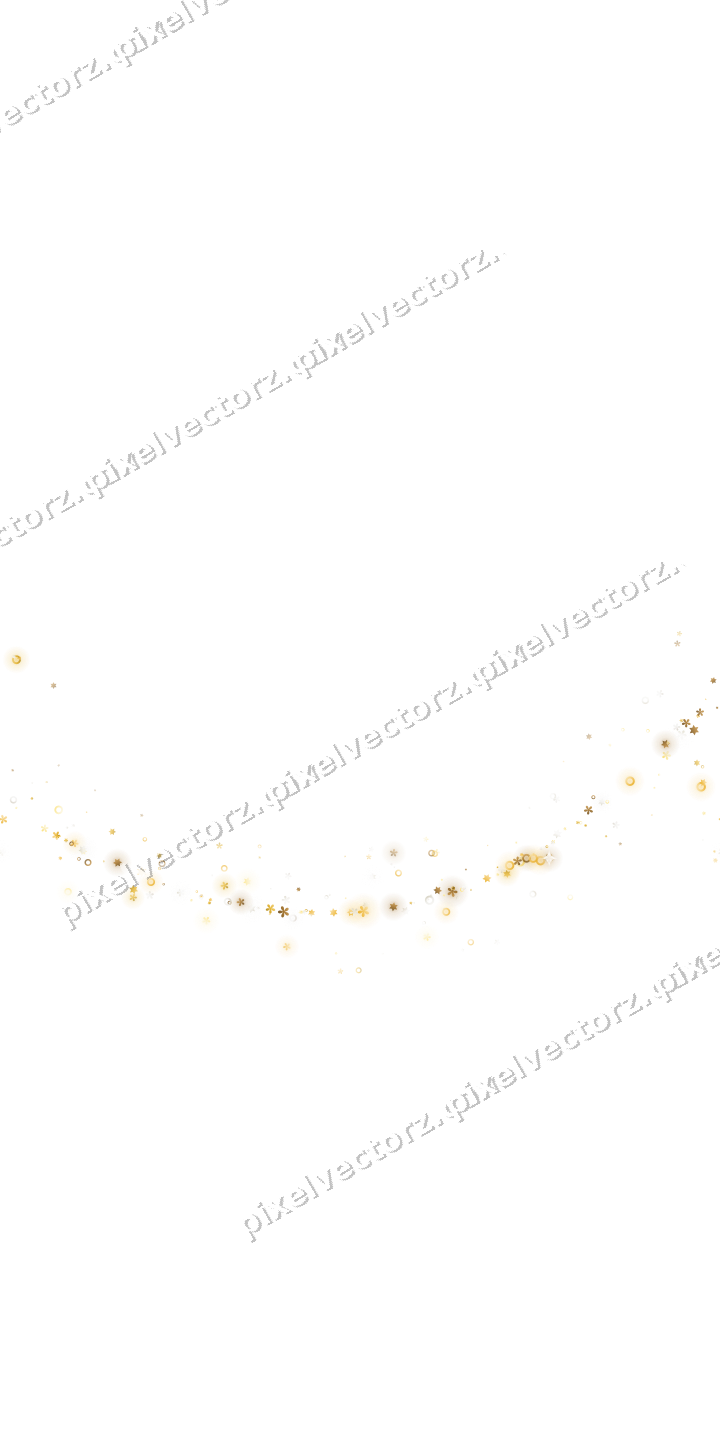 Nahtloser Glitzerbogen aus Sternen und Blüten auf transparentem Grund