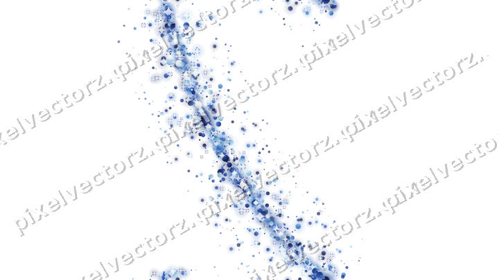 Nahtloser Glitzerbogen aus Punkten in Blau auf transparentem Grund