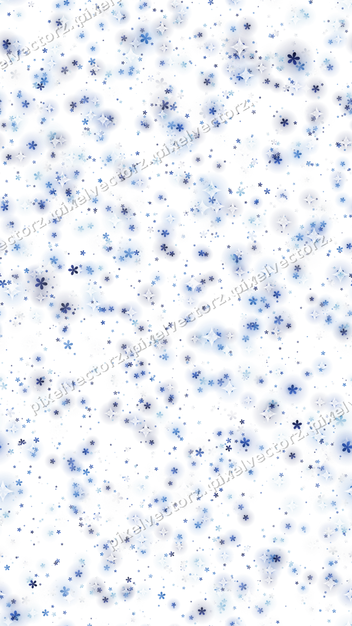Nahtlose Glitzerstreuung aus Blüten in Blau auf transparentem Grund