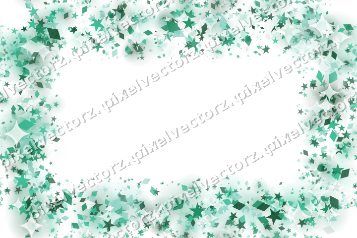 Nahtloser Glitzerrahmen aus Sternen und Rauten auf transparentem Grund