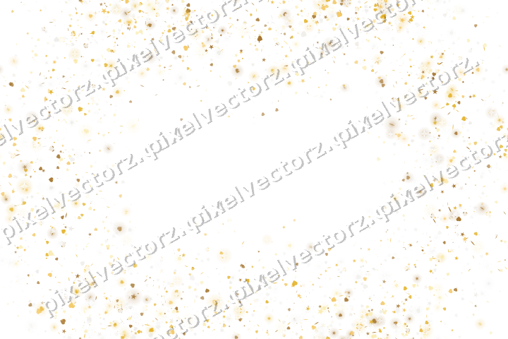 Nahtloser Glitzerkranz aus Sternen und Herzen auf transparentem Grund