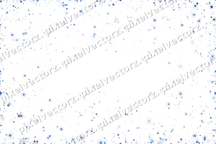 Nahtlose Glitzervignette aus Blüten in Blau auf transparentem Grund