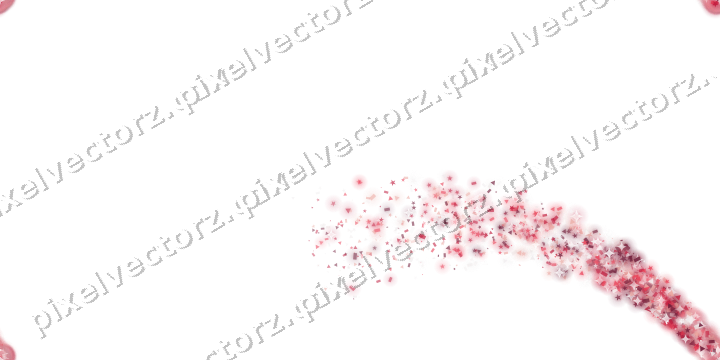 Nahtloser Sternenschweif in Rosa und Rot auf transparentem Grund