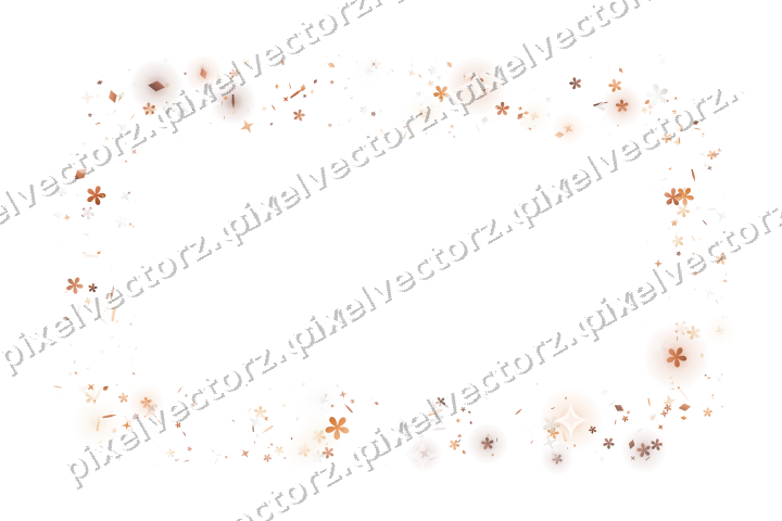 Nahtloser Glitzerrahmen aus Sternen und Blüten auf transparentem Grund