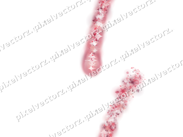 Nahtloser Sternenschweif in Rosa und Rot auf transparentem Grund