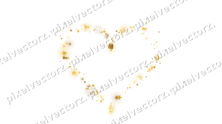 Nahtloses Glitzerherz aus Sternen und Herzen auf transparentem Grund